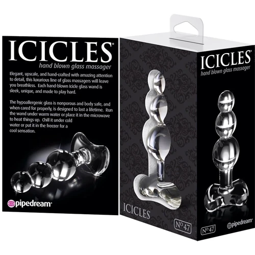 Анальная пробка Icicles No 47 Clear, 9.5x3.5 см