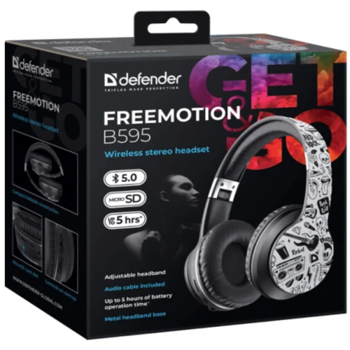Наушники Defender FreeMotion B595 Black/White (63596) фото 5