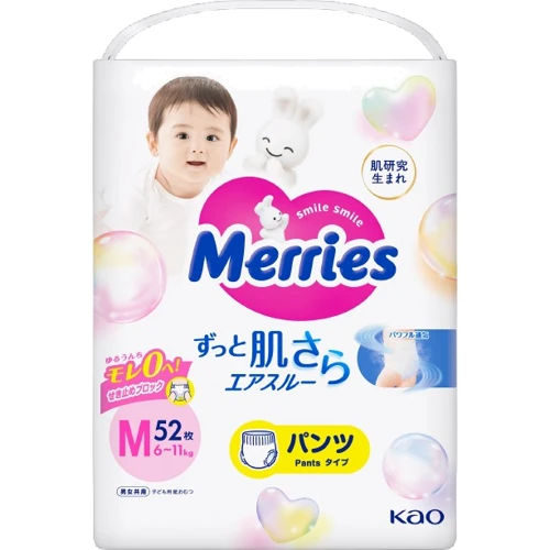Подгузники-трусики Merries M 6-11 кг 52 штуки (4901301418579)