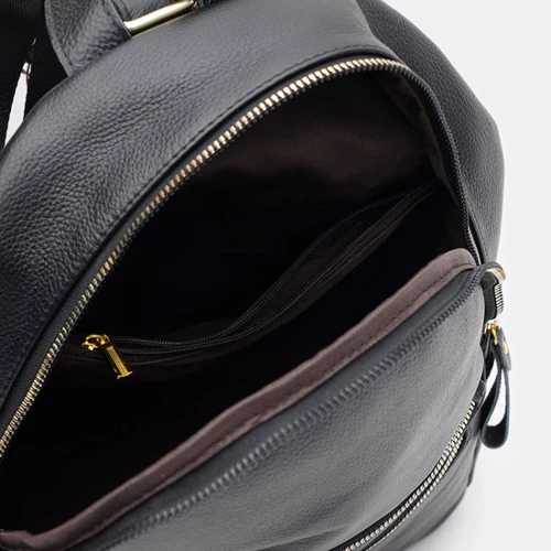 Женский рюкзак Borsa Leather черный k1s005-black (k1s005-black): Фактура Матовая, Зернистая