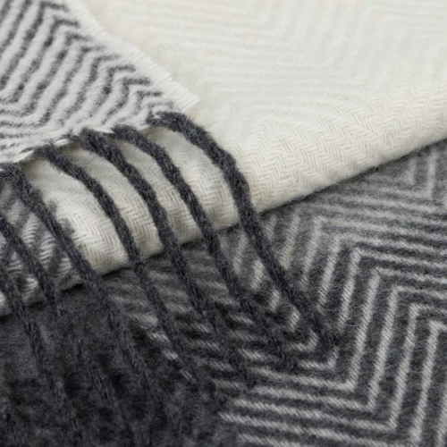 Плед Love You мериносовый клетка белый-светло-серый-темно-серый 140x200 см (4502)