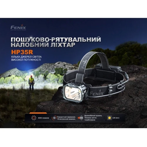 Ліхтар туристичний Fenix HP35R (HP35R): Світловий потік, лм 4000