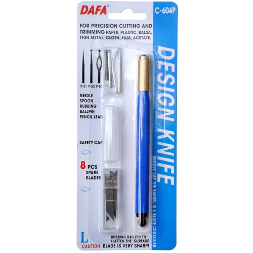 Ніж Dafa модельний із пластиковою ручкою, 8 змінних лез (DAFA-C604P)
