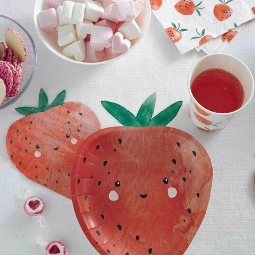 Сервировка стола Салфетки Talking Tables Strawberry Fields в форме клубники (STRAWB-NAPKIN-STRAWB) фото 1