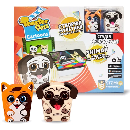 Игровой набор для анимационного творчества Toaster Pets – Студия Мультфильмов (2 фиг., студия)