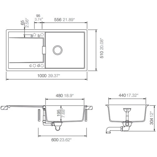 Schock MONO D-100L (53056090): Форма Прямоугольная