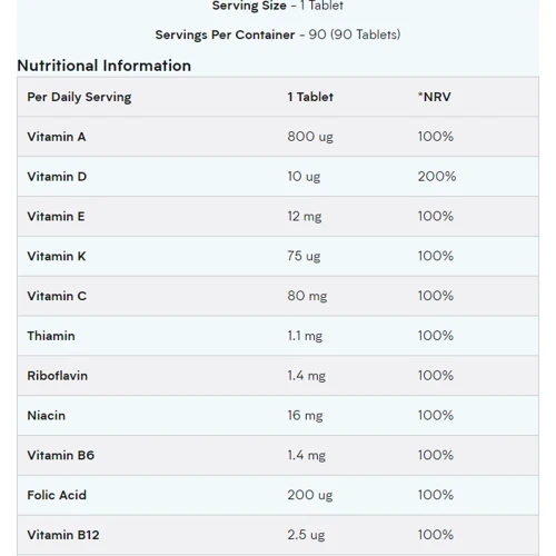 Myprotein A-Z Multivitamin 90 tabs / 90 servings: Форма випуску Таблетки
