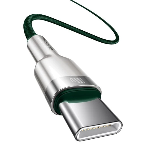 Кабель Baseus Cable USB-C to USB-C Cafule Metal 100W 2m Green (CATJK-D06): Тип USB-C - USB-C