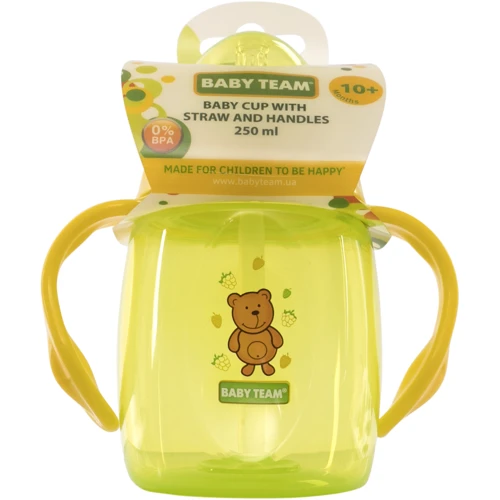 Поильник Baby Team с трубочкой и ручками, 250мл (5003): Производитель Baby Team