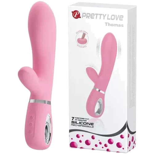 Вибратор с мягкой головкой и клиторальной стимуляцией Pretty Love Thomas, BI-014621-1