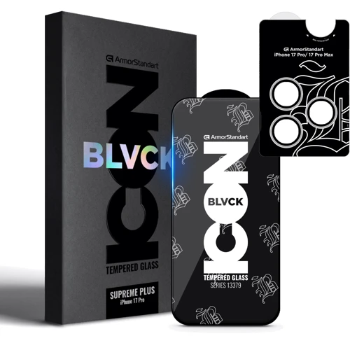 Защитное стекло для iPhone ArmorStandart Tempered Glass Supreme Plus Black Icon for iPhone 17 Pro (ARM86403): Тип защиты экрана комплект