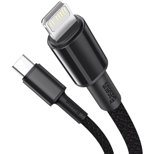 Кабель Baseus Cable USB-C to Lightning PD High Density Braided 20W 1m Black (CATLGD-01): Довжина 1 м