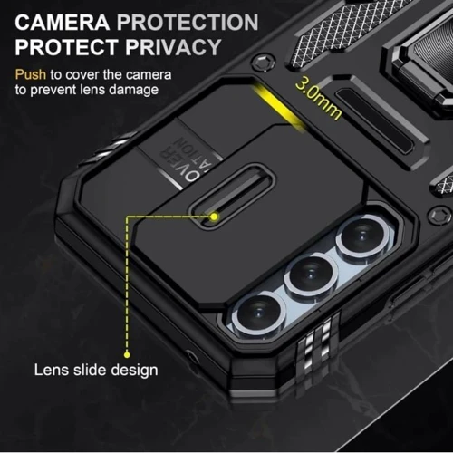 Чохол для телефона Mobile Case Camshield Army Ring Black для Samsung A366 Galaxy A36 5G / A566 Galaxy A56 5G: Матеріал TPU (термополиуретан) и поликарбонат