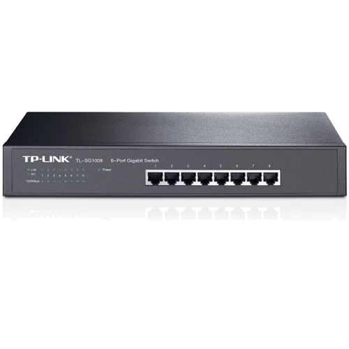 Сетевой коммутатор TP-LINK TL-SG1008: Порты только Gigabit Ethernet (10/100/1000)