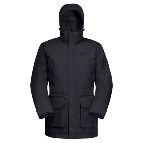 Парка Jack Wolfskin Fierce Wind Parka M 1114381-6000 48 черная зимняя с капюшоном