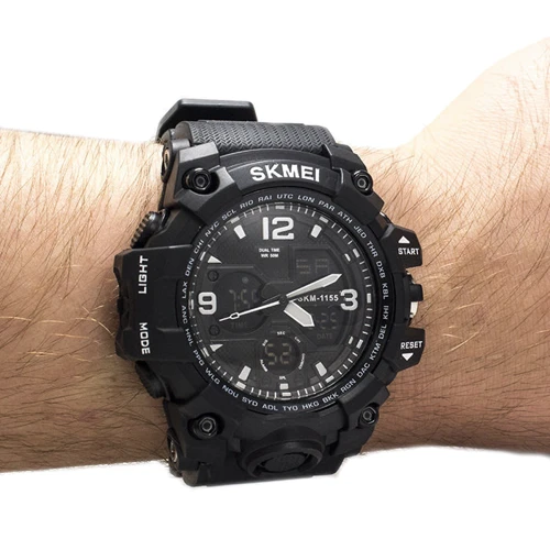 Наручний годинник Skmei 1155B Black White (1155BBOXBW): Механізм кварцовий