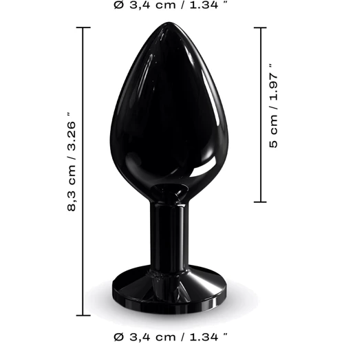 Металлическая анальная пробка с кристаллом Dorcel - Diamond Plug Black M