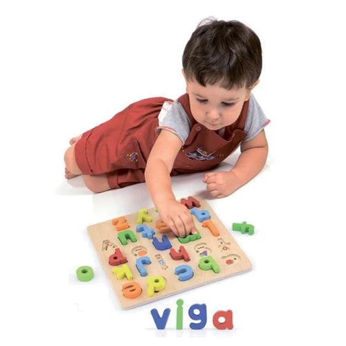 Дерев'яний пазл Viga Toys Англійська абетка, малі літери (50125): Тип пазл