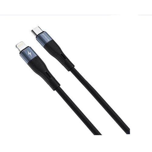 Кабель Proove Cable USB-C to Lightning Light Silicone 27W 1m Black