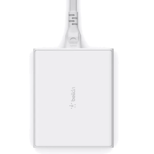 Зарядний пристрій Belkin Wall Charger 108W GAN 2xUSB-C+2xUSB White (WCH010VFWH): Кабель в комплекті отсоединяемый
