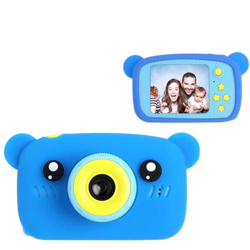 КОМПЛЕКТ! Фотоаппарат KVR-005 BEAR голубой с чехлом + Карта памяти 32 Гб фото 4
