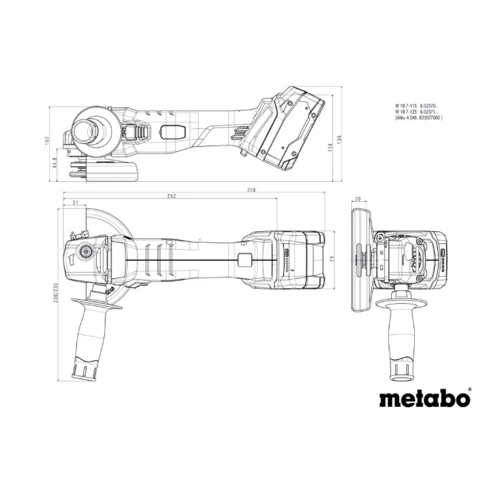 Болгарка (угловая шлифмашина) Metabo W 18 7-125 (602371840): Резьба шпинделя М 14