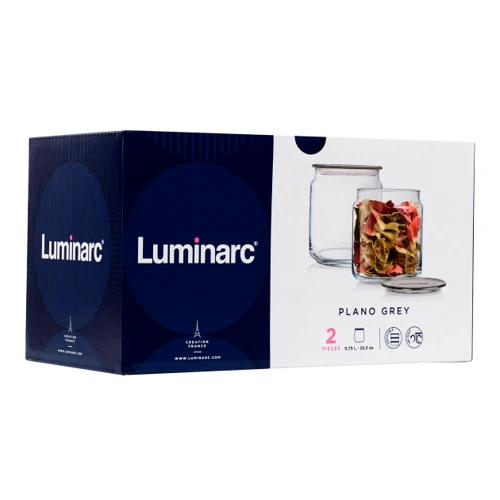 Набір банок Luminarc Plano Grey 2х0.75 л (Q8234): Тип набір