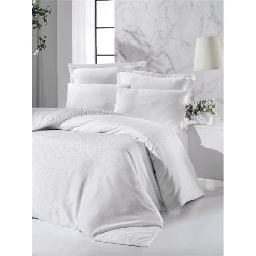 Комплект постельного белья Victoria Deluxe Jacquard Sateen RIMMA евро белый (48832_2,0): Размер евро