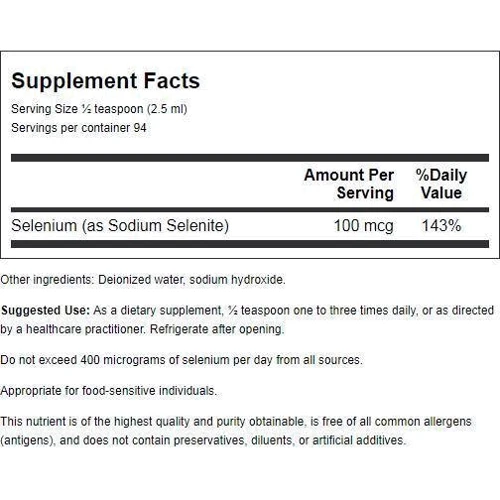 Nutricology Selenium Solution 8 fl oz (236 ml) Селен: Тип Селен