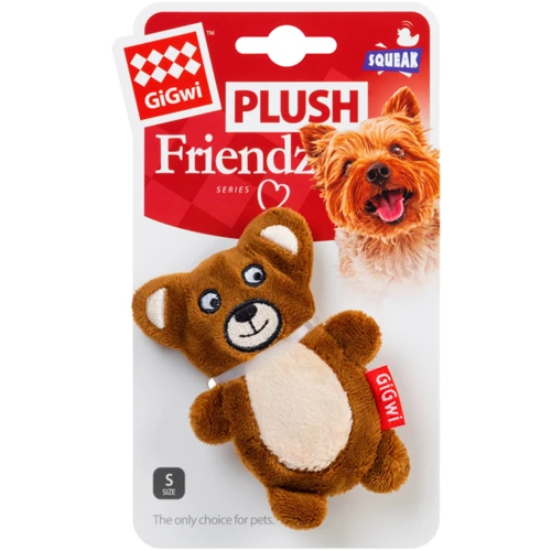 Іграшка для собак Ведмедик з двома пищалками GiGwi Plush плюш 9 см (75023): Виробник GiGwi