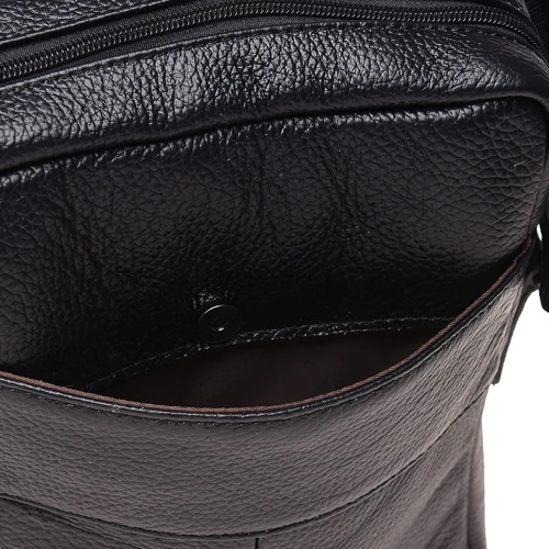 Мужская сумка планшет Borsa Leather черная (K18154-black): Материал Натуральная кожа