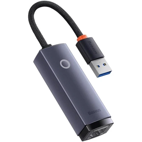 Адаптер Baseus Adapter Lite Series USB to RJ45 Ethernet 1000Mbps Black (WKQX000113): Цвет черный