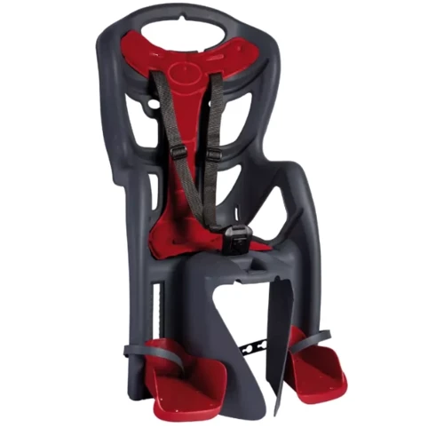 Сиденье заднее Bellelli Pepe Standart Multifix до 22кг, черное с красной подкладкой