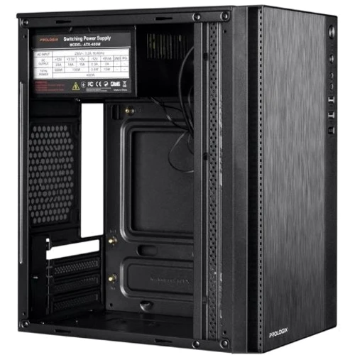 Корпус Prologix E124 Black 400W: Матеріал передній панелі пластик