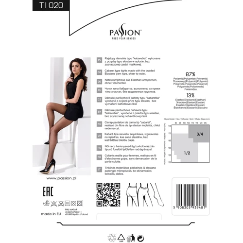 Колготки сетка Passion TI020 nero 3/4 (fishnet)