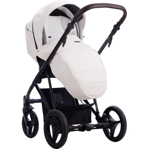 Детская коляска 2 в 1 Bebetto Flavio PRO 01 white, 100% Эко-кожа, (503.12.21.P01): Ширина шасси 61