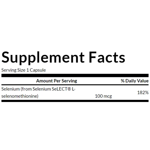 Swanson Selenium L-Selenomethionine 100 mcg Селен 200 капсул: Тип Селен