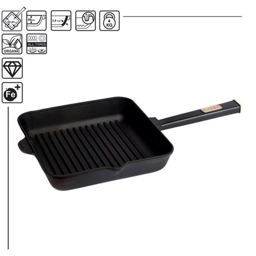 Сковорода Brizoll Optima-Black 280х280х50 мм (O282850G-P1): Матеріал корпусу чавун