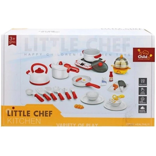Плита на батарейках Mic Little Chef с продуктами и посудой (BC9004)