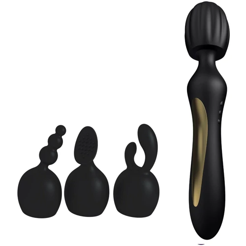 Kama Sutra Bhangra Full Body Massager - унивесальный вибромассажер со сменными насадками, черный