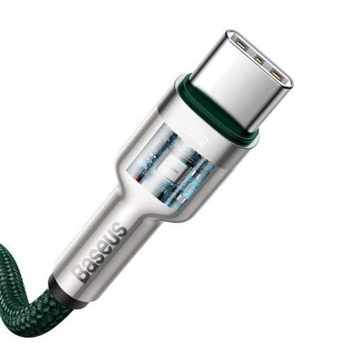 Кабель Baseus Cable USB-C to USB-C Cafule Metal 100W 2m Green (CATJK-D06) фото 4