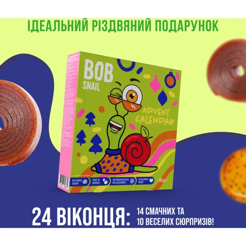Набор конфет Рождественский Равлик Боб Адвент-календарь Диско с игрушками и стикерами 135 г (1740828): Тип Конфеты