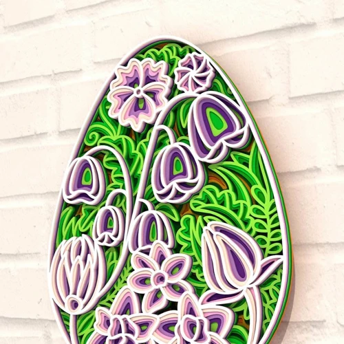 Деревянная картина-раскраска Wortex Woods Цветочное пасхальное яйцо 1 30x40 (3DP30016)