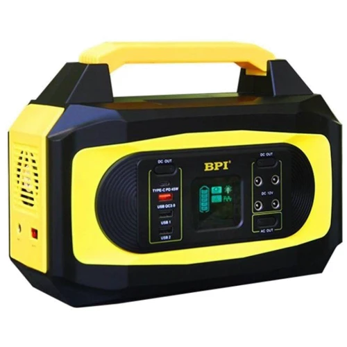 Зарядна станція BPI 500W 407Wh 110000mAh Yellow/Black: Виходи споживачів Автоприкурювач, USB-C, USB-A, 220V