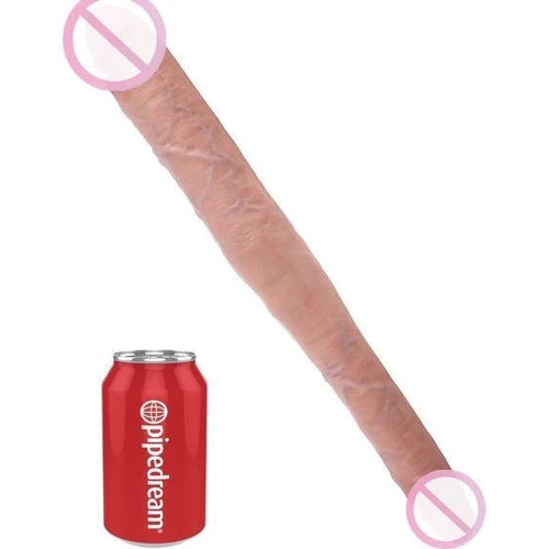 Двойной фаллоимитатор King Cock 16" Tapered Double Dildo, 40.6x4.3 см, телесный