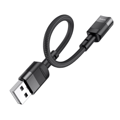 Кабель Hoco USB Cable to USB-C U107 Female 2A 0.1m Black фото 3