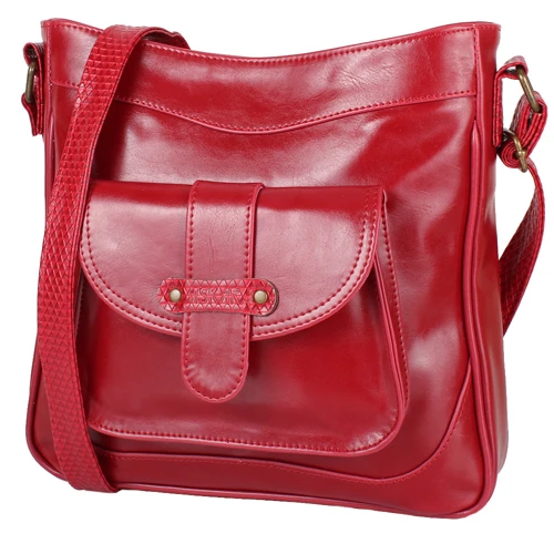 Жіноча сумка через плече Laskara червона (LK10207-red): Стиль Повсякденний (Casual)