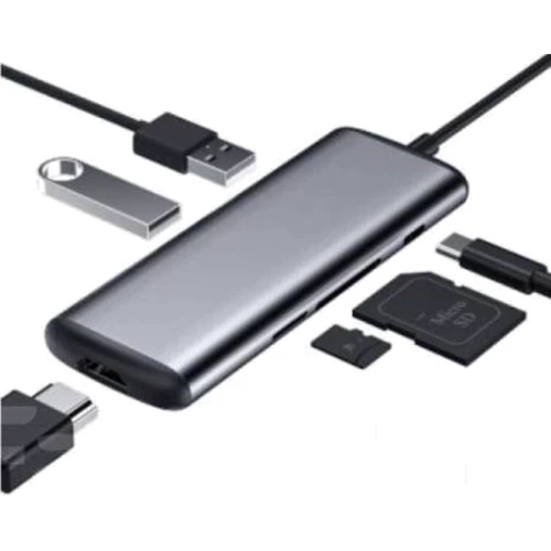 Адаптер Xiaomi Adapter Hagibis USB-C to HDMI + USB-C + SD + 2xUSB3.0 Grey (UC39-PDMI): Колір сірий
