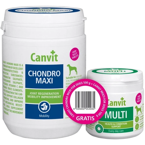 Набір вітамінів Canvit Chondro Maxi for dogs 500 г+Canvit Multi for dogs 100 г для собак (CanCombo)