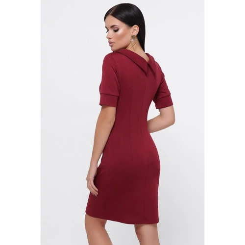 Платье FashionUp PL-1799B 42 бордовое повседневное до середины бедра: Состав Вискоза, Полиэстер, Эластан